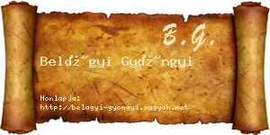 Belágyi Gyöngyi névjegykártya